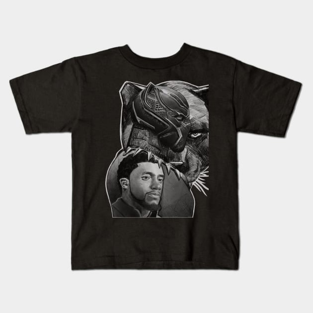 Black Panther King Kids T-Shirt by TheArtiste